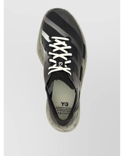 Y-3 Black Adios Pro 4 Round Toe Low Sneakers for men