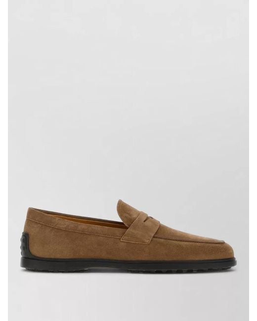 Tod's Brown Suede Loafers Refined Shape Comfortable Fit for men