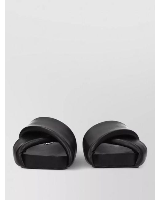Jil Sander Black Leather Platform Sandals