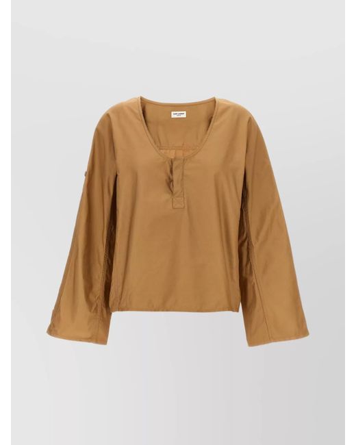 Saint Laurent Natural Regular-Fit Twill Blouse