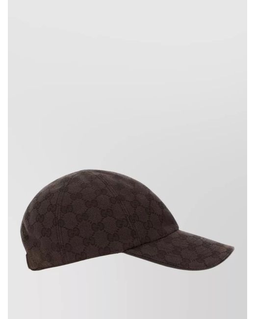 Gucci Brown Signature Gg Baseball Cap Curved Brim