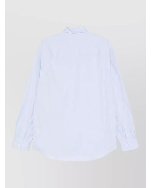 Dries Van Noten White Caper Cotton Poplin Shirt Button Collar for men