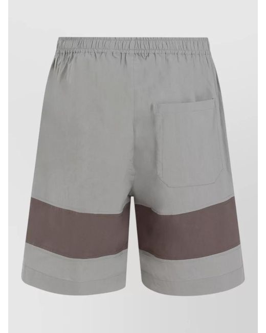 Craig Green Gray Barrel Cotton Shorts Striped Design for men