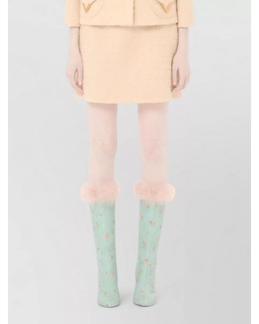 Valentino Natural Virgin Wool A-Line Skirt