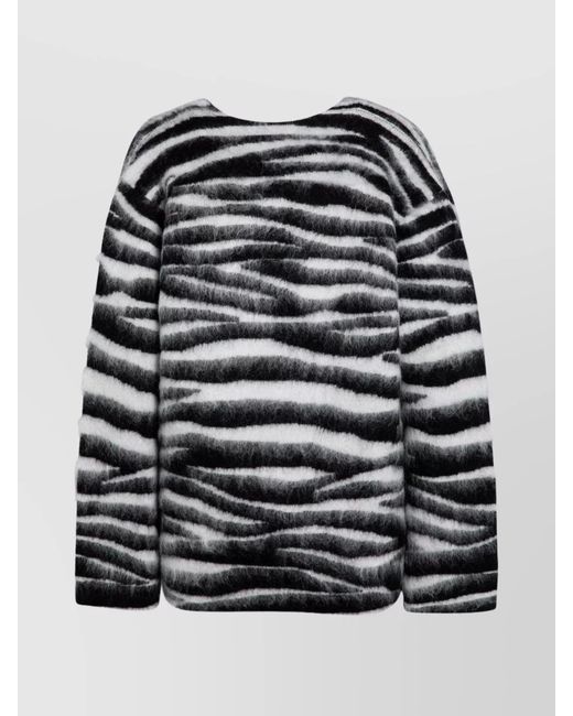 Marc Jacobs Black Zebra-Print Wool-Blend Sweatshirt