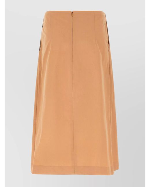 Dries Van Noten Brown Cotton Pleated Skirt