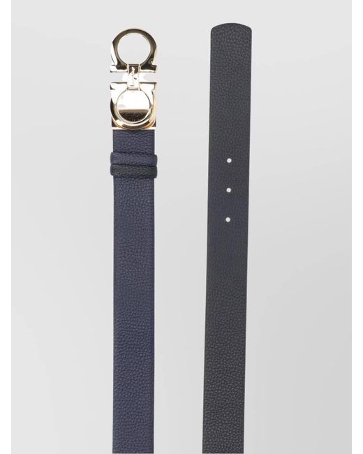 Ferragamo Blue Leather Reversible Belt