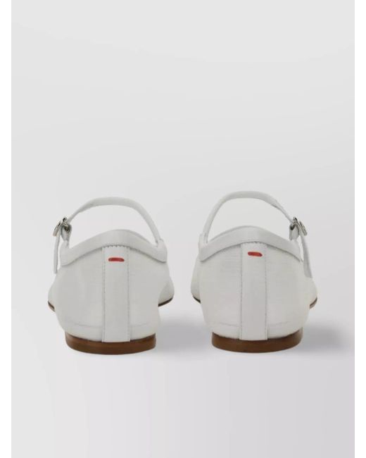 Aeyde Gray Leather Ballerina Shoes