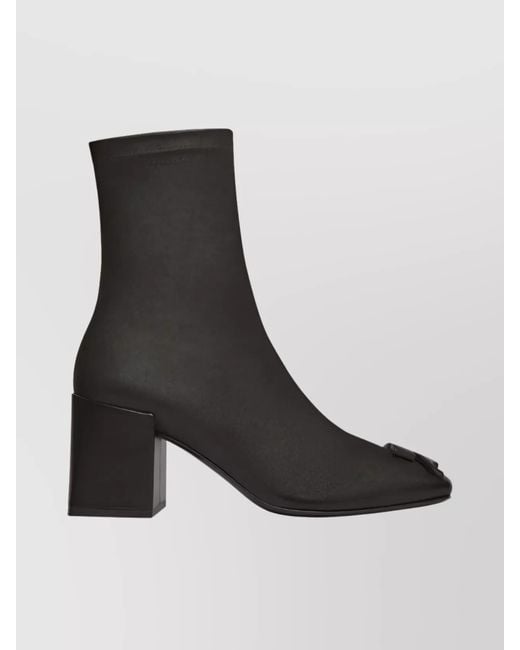 Courreges Black Leather Ankle Boots