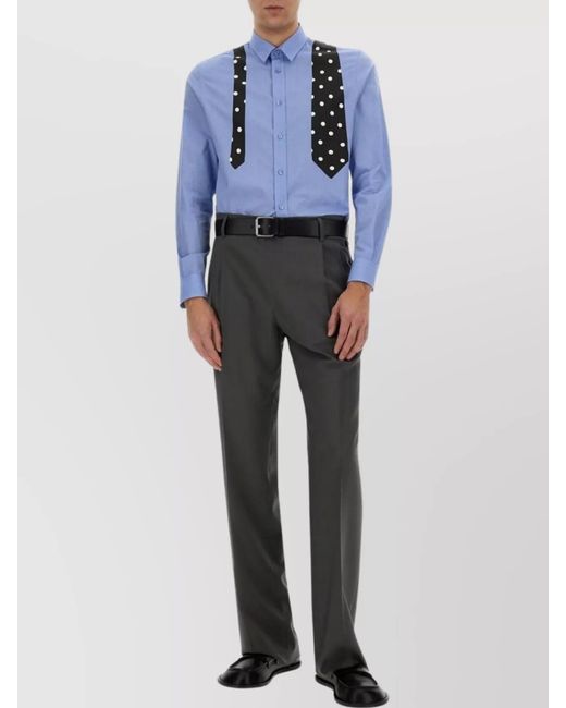 Moschino Black Virgin Wool Straight-Leg Trousers for men
