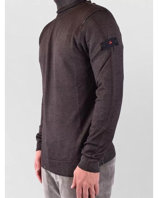 Peuterey Blue Turtleneck Sweater Long Sleeves Arm Patch for men