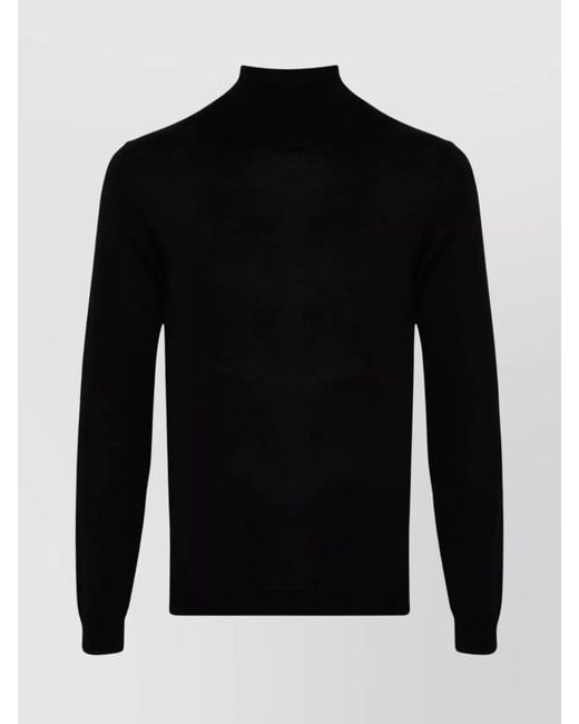 Roberto Collina Black Merino Wool Turtleneck Sweater for men