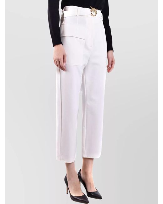 Pinko White Cropped Trousers