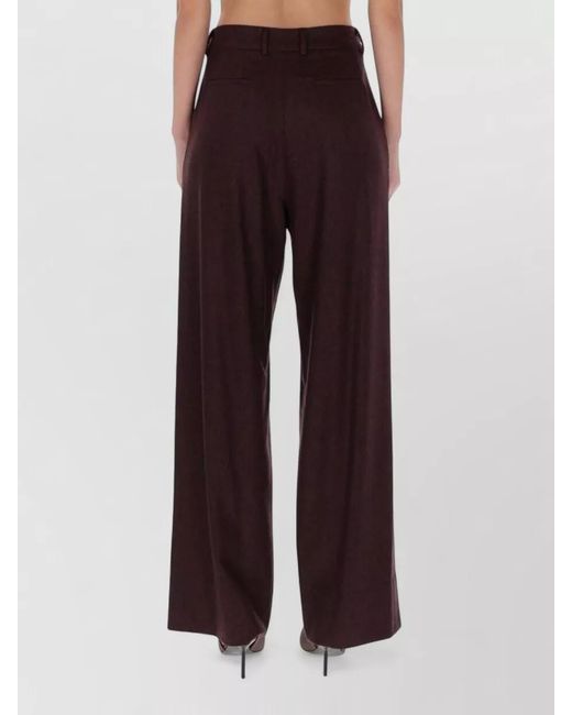 PT Torino Red Cashmere Wide-Leg Trousers