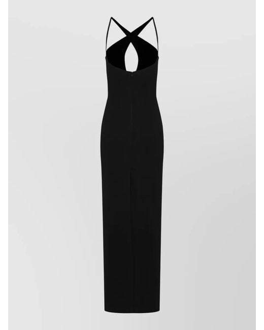 Monot Black Sleeveless V-Neck Maxi Dress