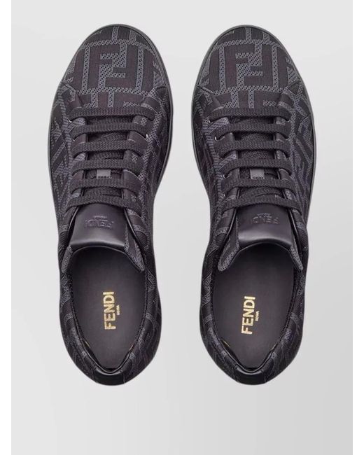 Fendi Multicolor Ff Lace Up Sneakers Rubber Sole for men