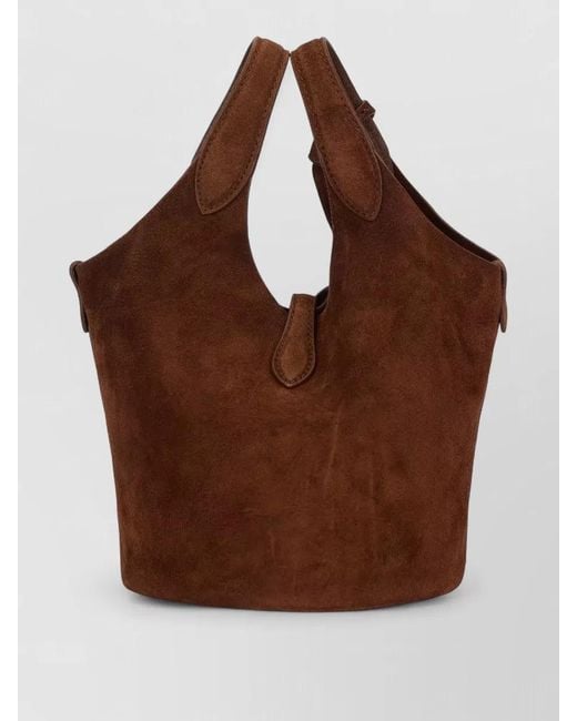 Polo Ralph Lauren Brown Leather Bucket Bag Shoulder And Hand