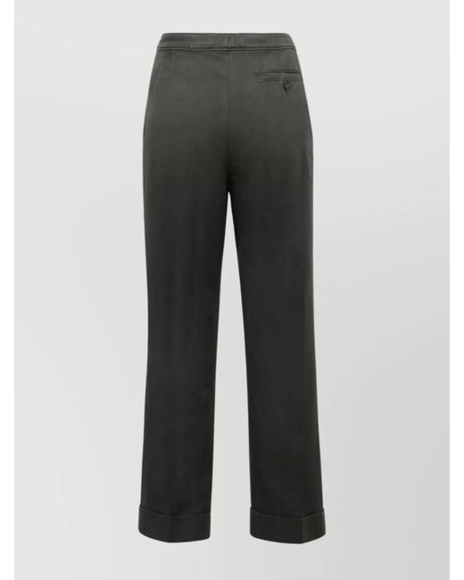 Aspesi Gray Cotton-Linen Trousers With Back Welt Pocket