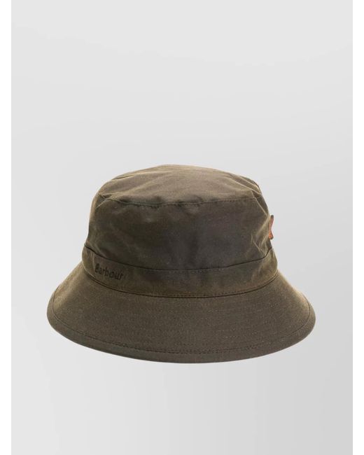 Barbour Green Stitched Detailing Wide Brim Bucket Hat for men