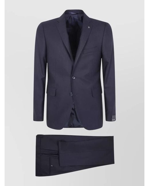 Tagliatore Blue Bruce Suit Single Breasted Notch Lapel for men