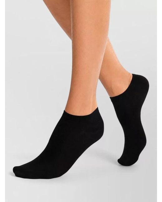 Wolford Black Sneaker Cotton No Show Daily Socks