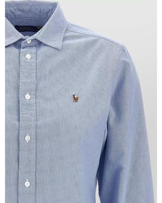 Polo Ralph Lauren Blue Long Sleeve Shirt Collared Neck Top