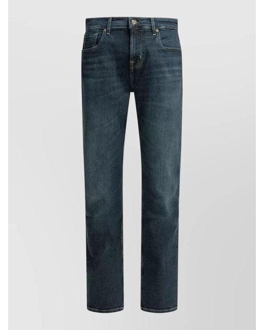 7 For All Mankind Blue Denim Jeans Belt Loops Contrast Stitching for men