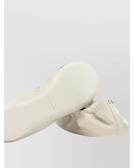 Ferragamo Natural Leather Ballerina Shoes