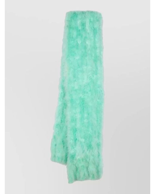 N°21 Green Faux Fur Texture Lightweight Rectangular Soft Stole