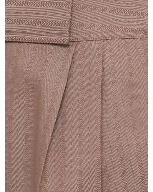 Etro Brown Wool Pinstripe Palazzo Pants High Waist