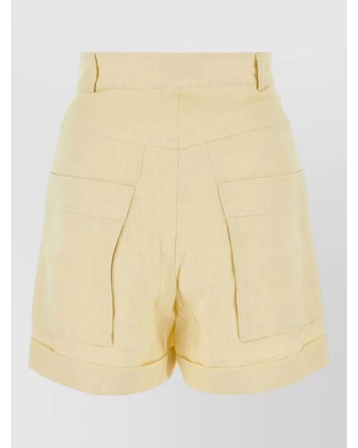 LeKasha Natural Ashraf Linen Shorts High Waist Tailoring