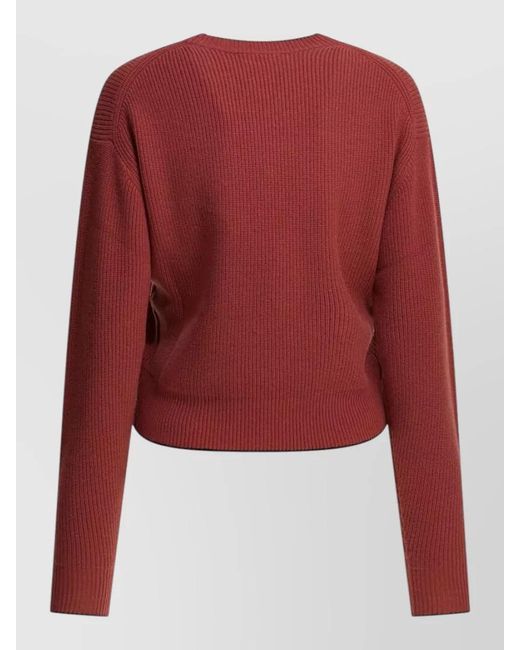Chloé Red Wool Cashmere Crew Neck Heart Knitwear