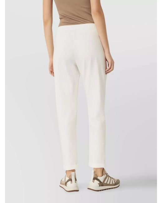 Brunello Cucinelli White Cotton Track Pants
