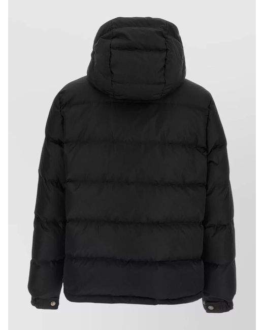 Valentino Garavani Black Vlogo Signature Down Jacket Hooded Collar for men