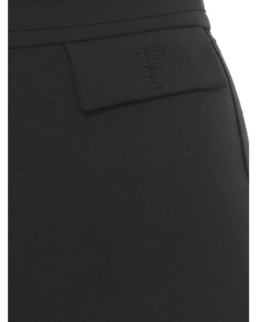 Elisabetta Franchi Black Straight Slim Fit High Waisted Cropped Trousers
