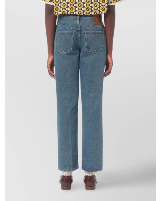 Valentino Garavani Blue Straight-Leg Trousers for men