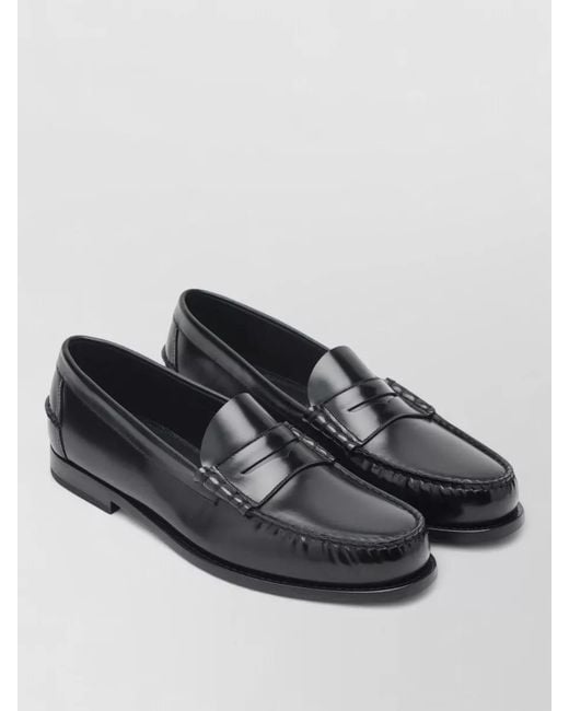 Church's Black Penny Strap Loafers Round Toe Detailing for men