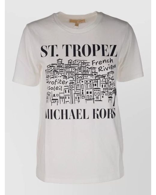 Michael Kors Gray Short Sleeve Crew Neck Graphic T-Shirt