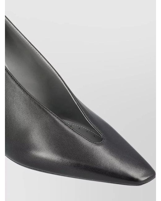Balenciaga Gray Leather Pointed-Toe Pumps