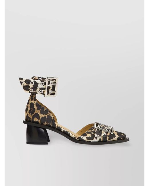 Ganni Metallic Printed Pumps