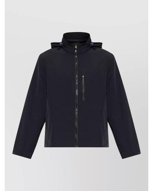 Paul Smith Blue Hooded Nylon Casual Jacket for men