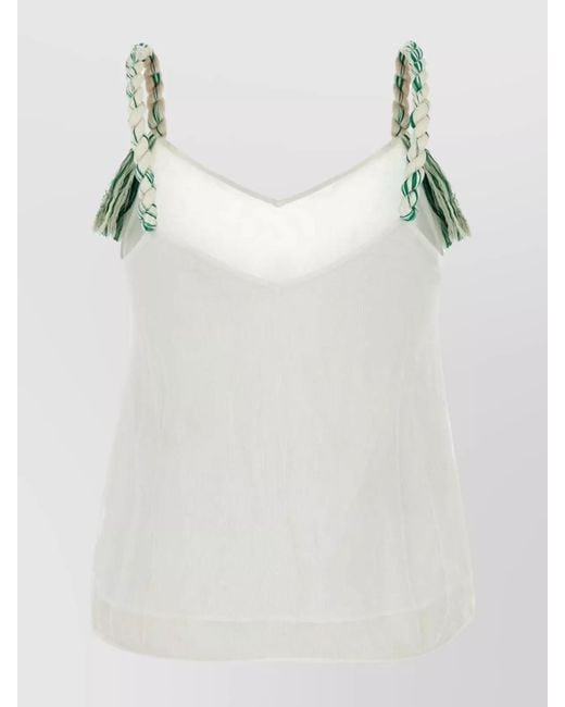 J.W. Anderson Multicolor Tulle Top With Braided Straps And V Neckline