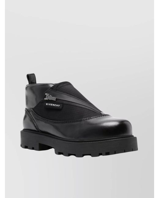 Givenchy Black Leather Panelled Ankle Boots for men