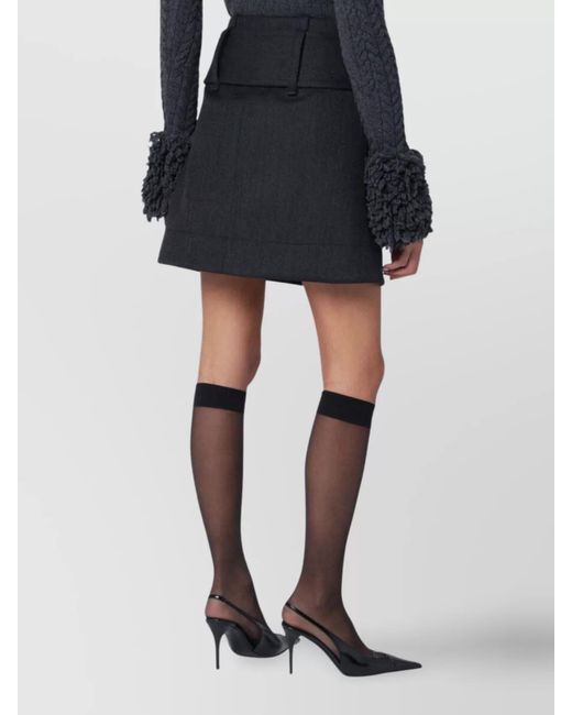 Patou Black High-Rise Mini Skirt