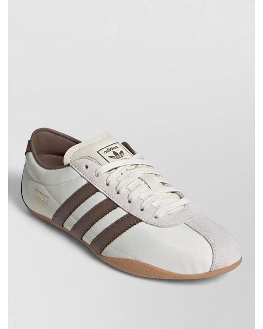 Adidas White Tokyo Sneakers Contrast Stripes Low Top