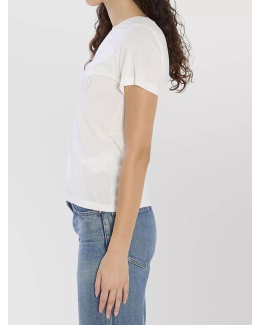 Golden Goose Deluxe Brand White Printed Ribbed Crew-Neck T-Shirt