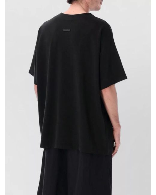 Fear Of God Black Oversize Round Neck Short Sleeve Tshirt for men