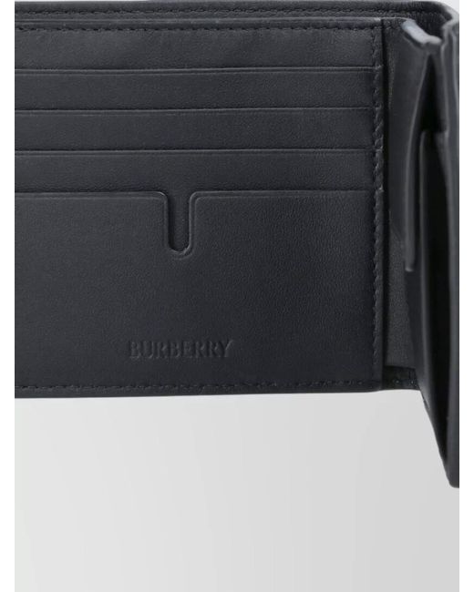 Burberry Gray Foldable Wallet Two Tone Textured Design for men