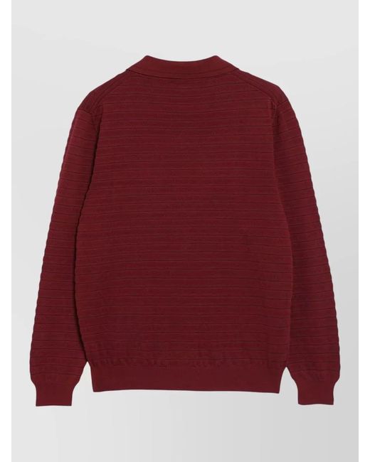 Miu Miu Red V Neck Knitwear Long Sleeves Ribbed Design