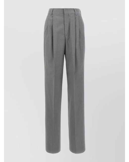 ARMARIUM Gray Wool Tailored Pants Belt Loops Pleats
